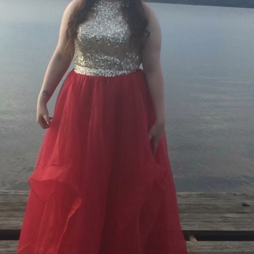 Red & silver prom/formal/homecoming dress